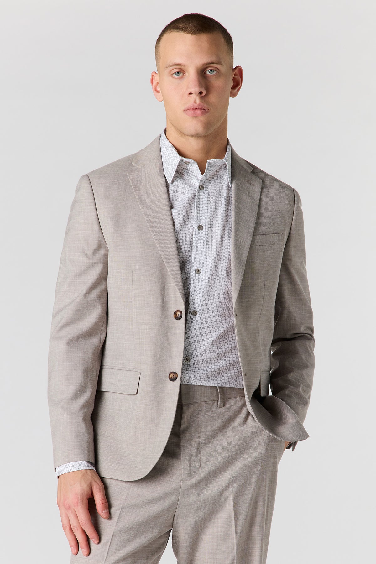 Regular Fit Suit Jacket - Beige
