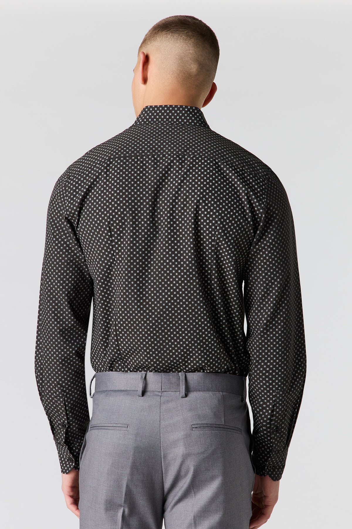 Alt View 2. Dress Shirt - Solid Black