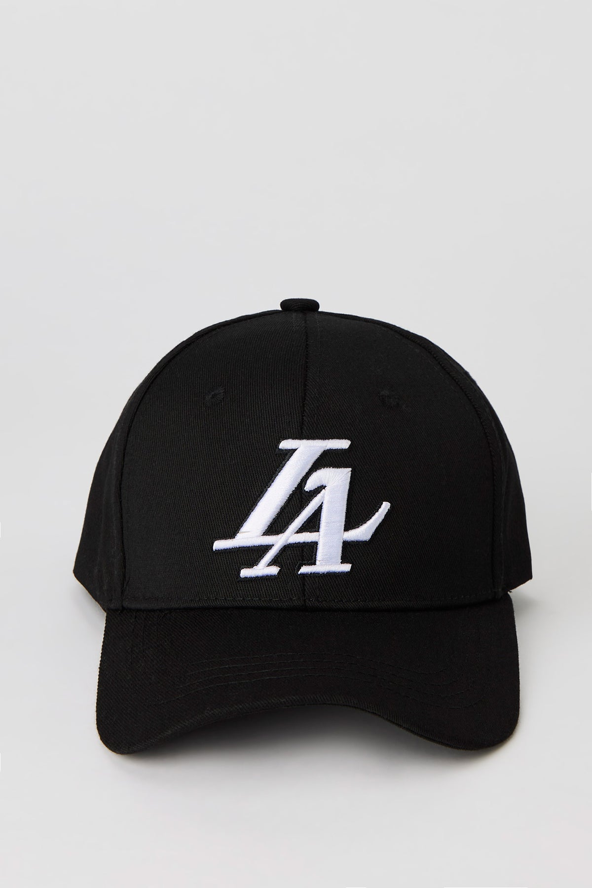 Alt View 2. LA Embroidered Baseball Hat - Black