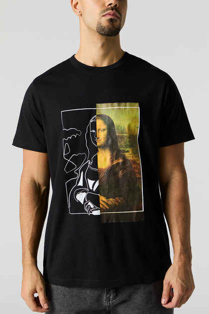 Split Mona Lisa Graphic T-Shirt