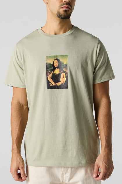 T-shirt à imprimé Ripped Mona Lisa