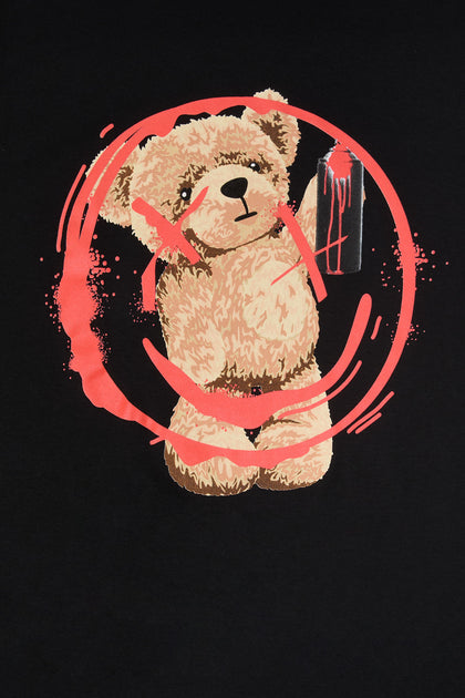 T-shirt à imprimé Teddy en graffitis