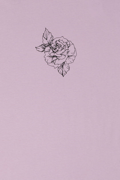 T-shirt à imprimé Purple Rose