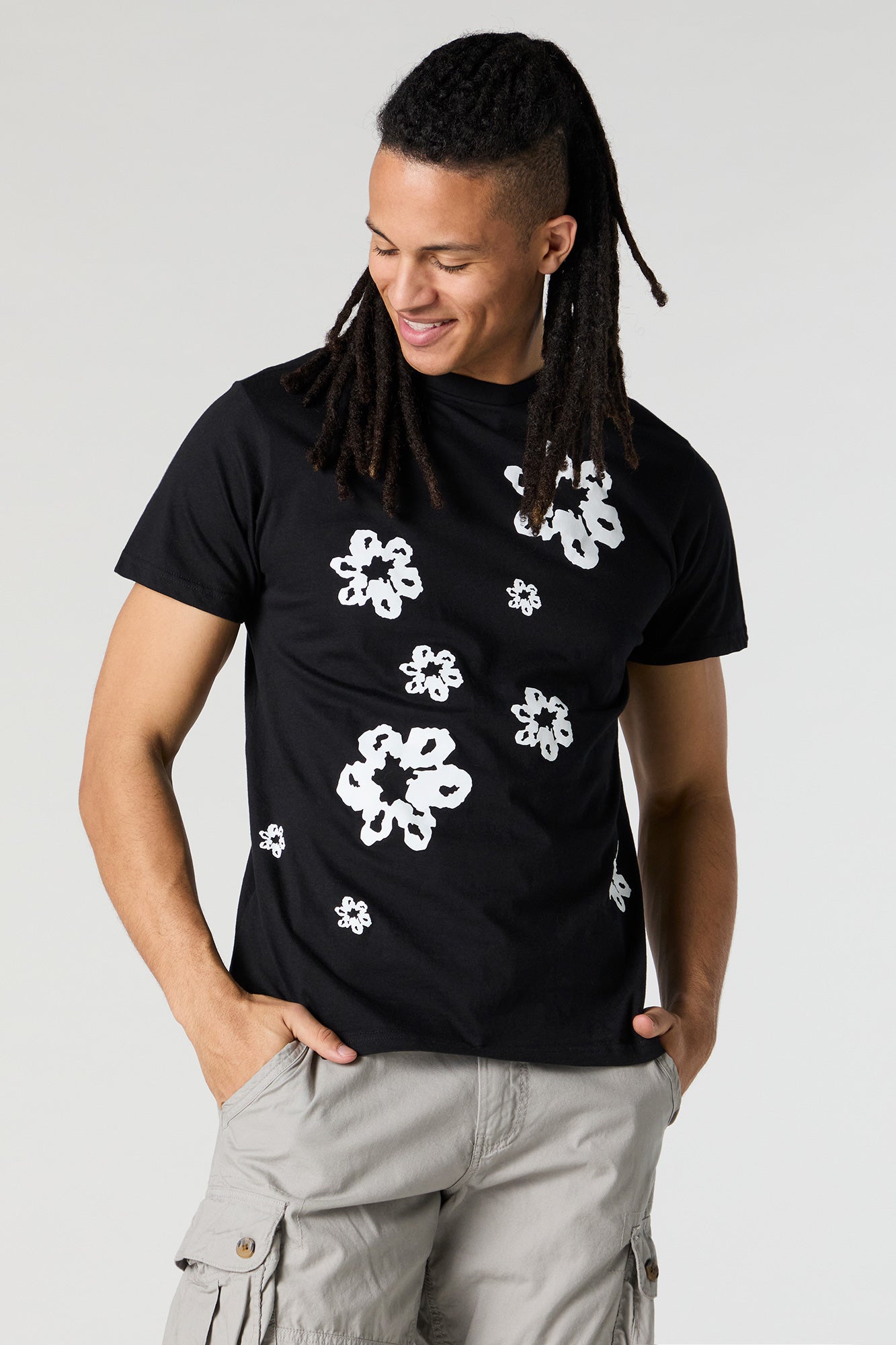 Flower Print Graphic T-Shirt