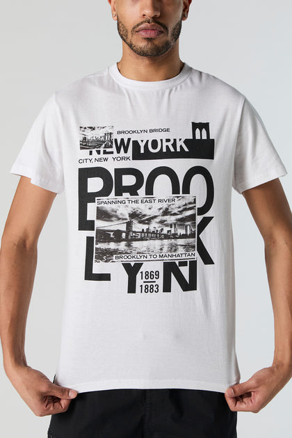 T-shirt à imprimé Brooklyn Bridge
