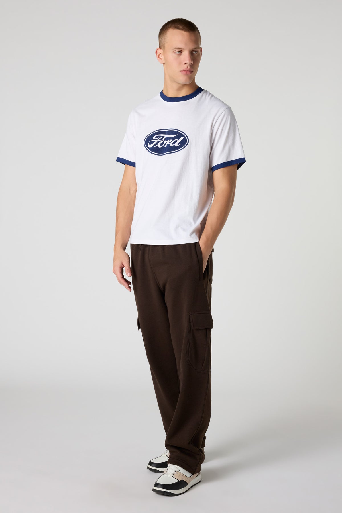 Alt View 3. Ford Flocked Print T-Shirt - White