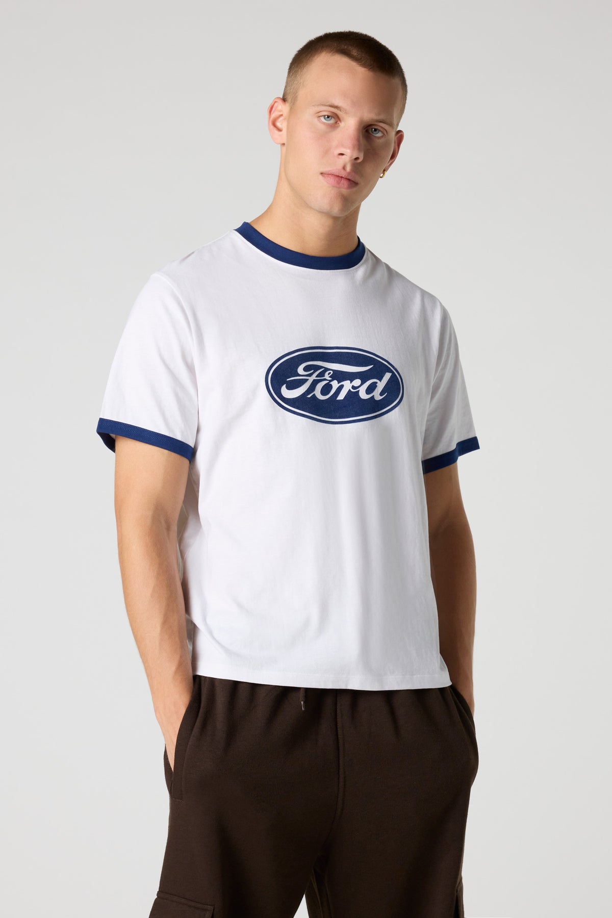 Ford Flocked Print T-Shirt - White