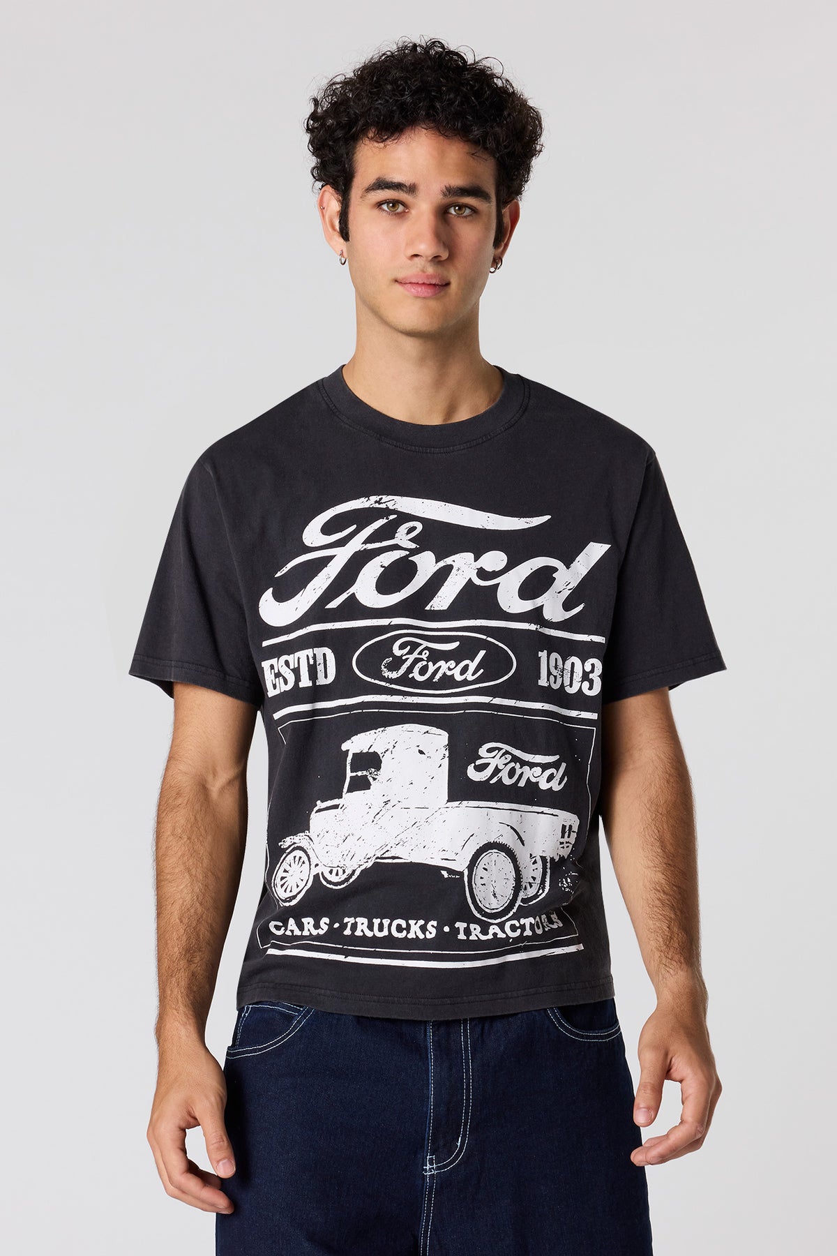 Ford Truck Graphic Washed T-Shirt - Black