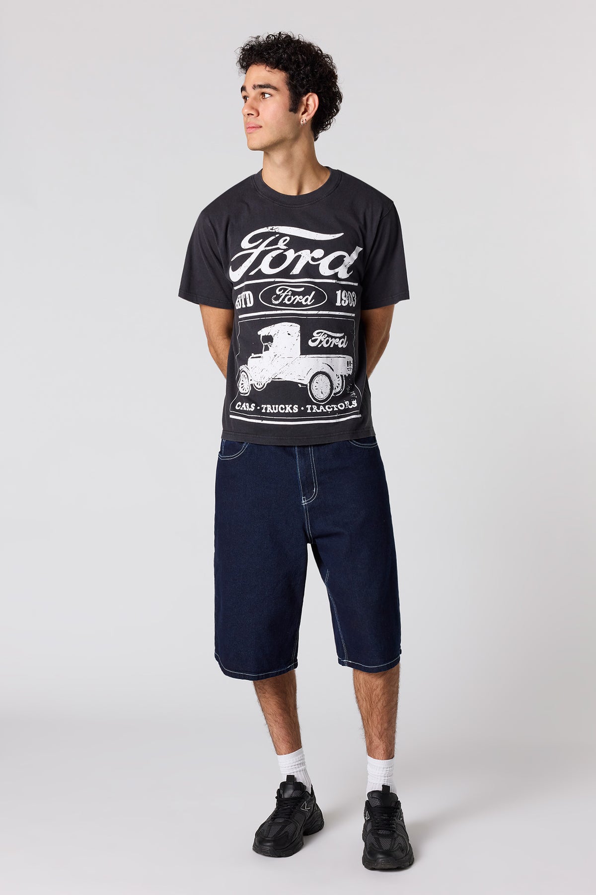 Alt View 3. Ford Truck Graphic Washed T-Shirt - Black