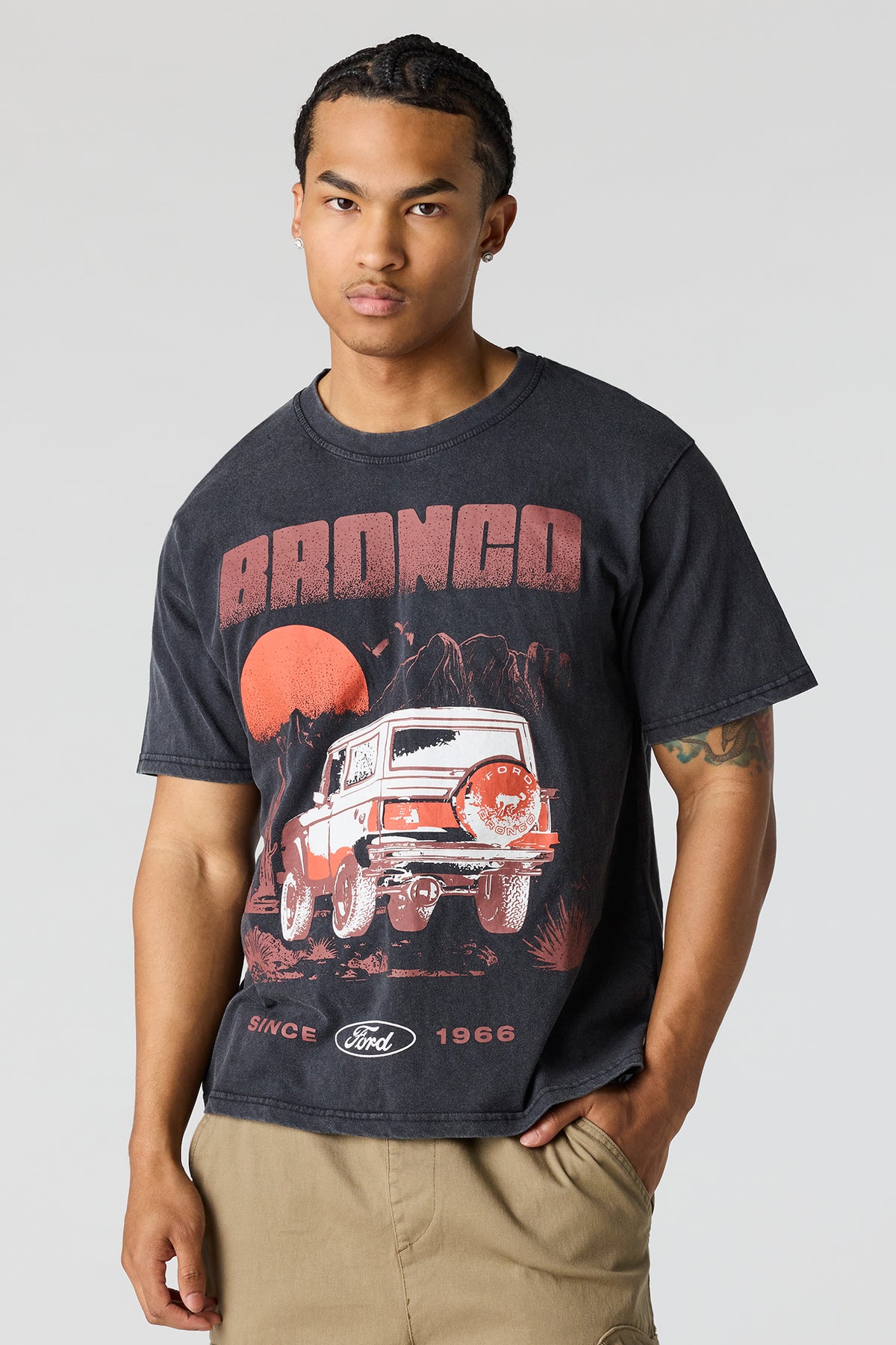 Ford Bronco Graphic Washed T-Shirt - Dark Grey