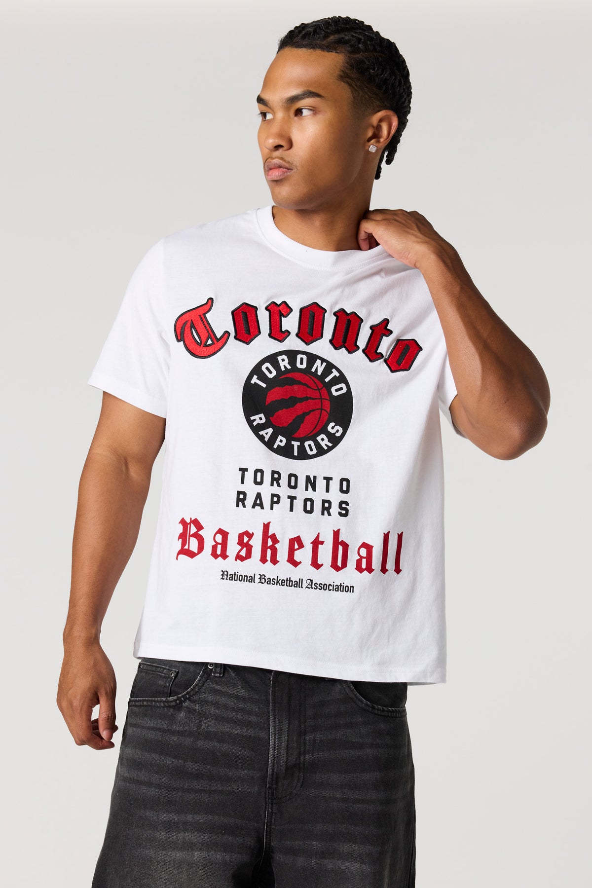 Toronto Raptors Embroidered Graphic T-Shirt - White