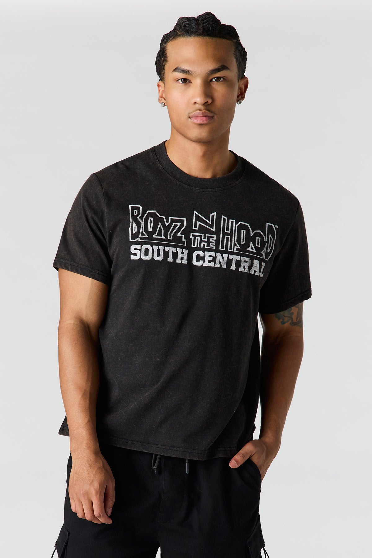 T-shirt en coton épais de luxe à imprimé Boys n the Hood