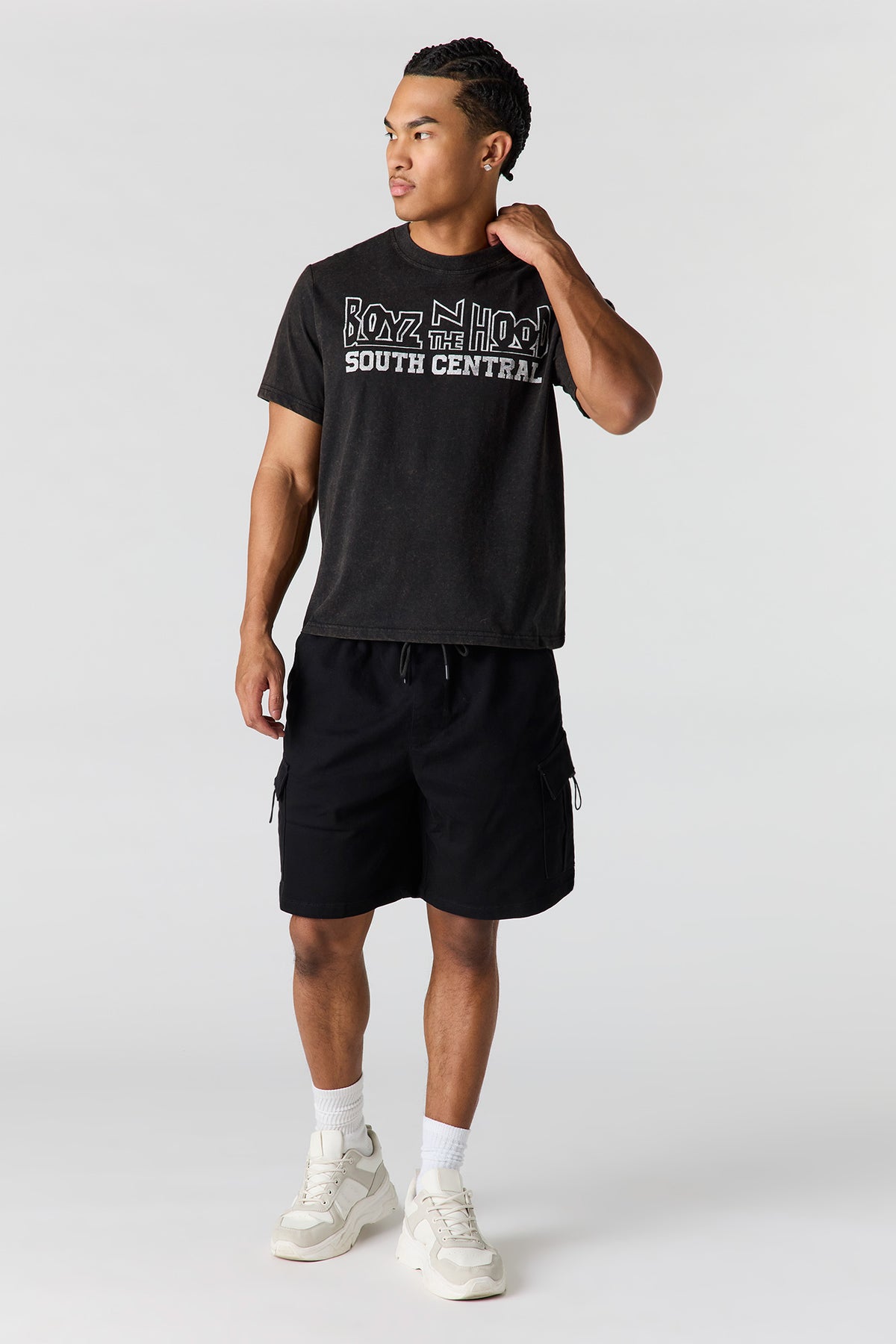 Vue alternative 3. T-shirt en coton épais de luxe à imprimé Boys n the Hood