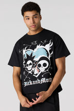 T-shirt en coton épais de luxe à imprimé Rick & Morty