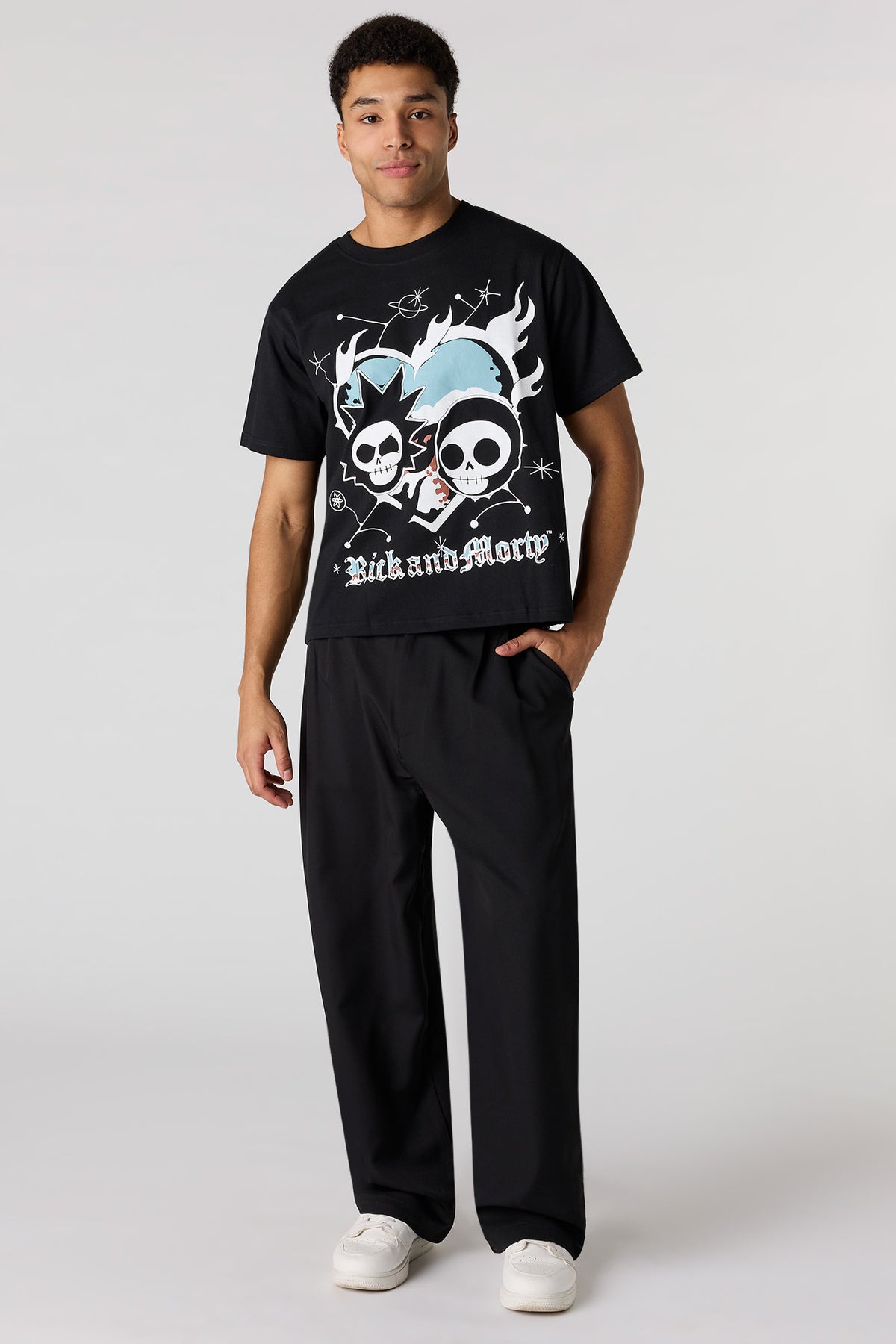 Vue alternative 3. T-shirt en coton épais de luxe à imprimé Rick & Morty