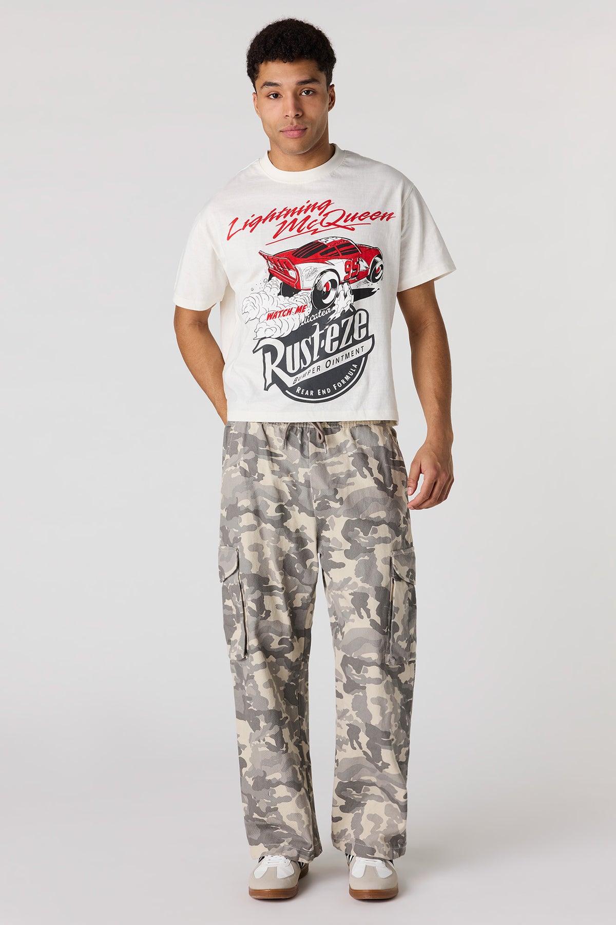 Alt View 3. Premium Heavyweight Cotton Cars Graphic T-Shirt - Off White