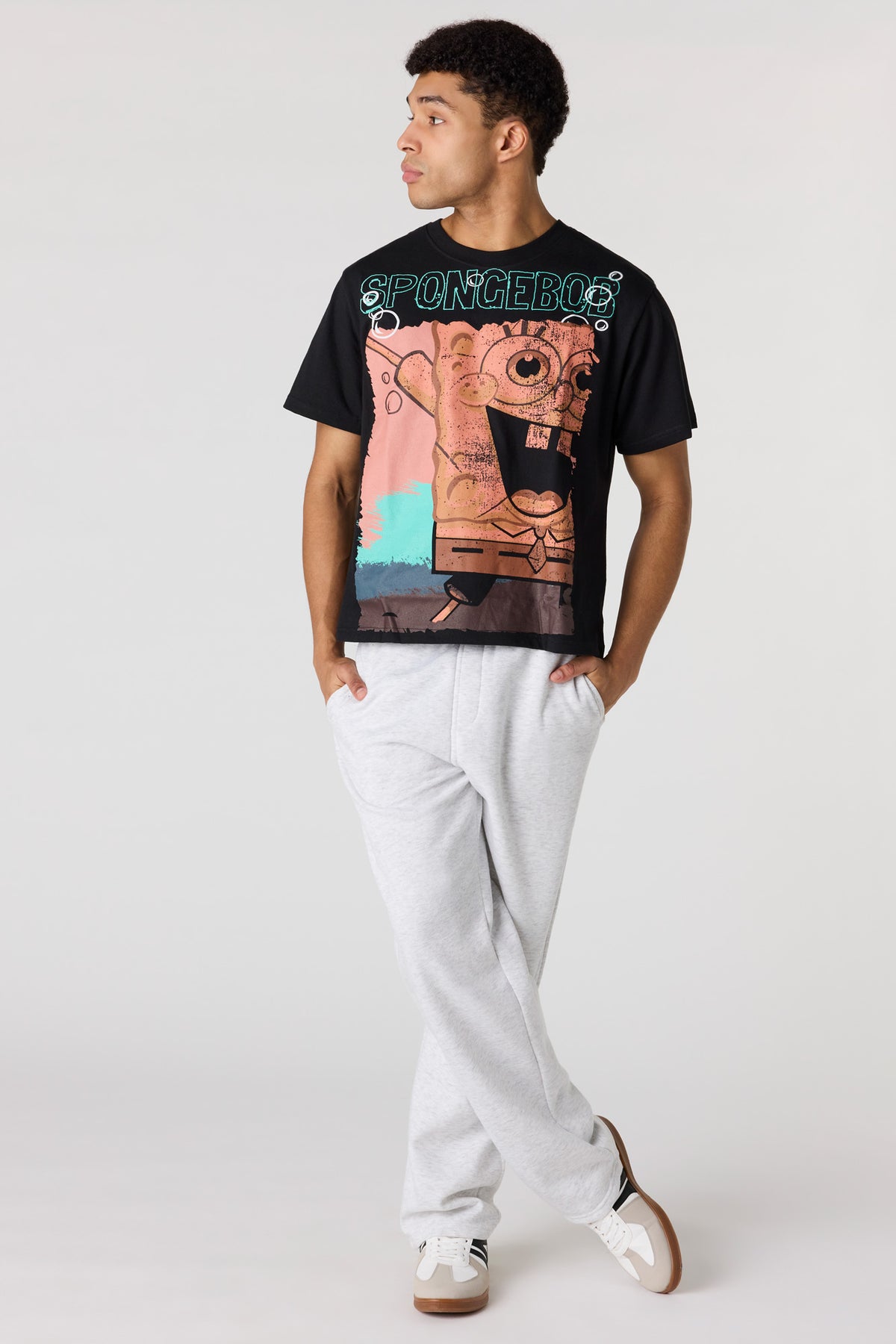Alt View 3. Premium Heavyweight Cotton SpongeBob Graphic T-Shirt - Black