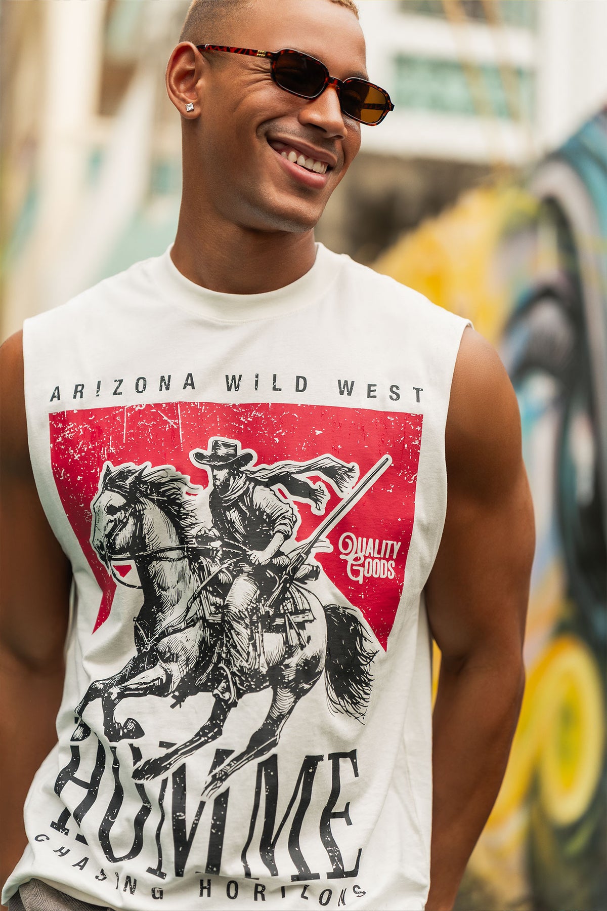 Vue alternative 2. Débardeur sport à imprimé Wild West