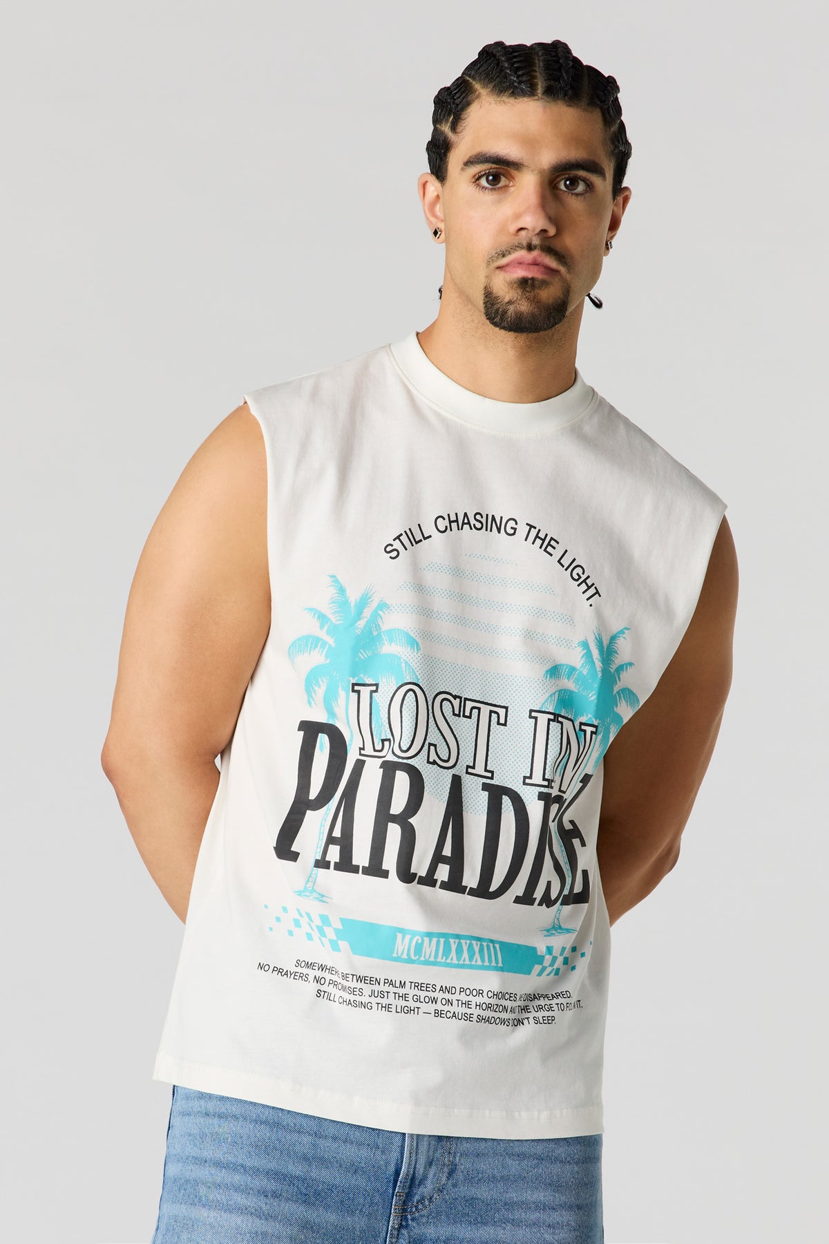 Paradise Graphic Muscle Tank - Off White