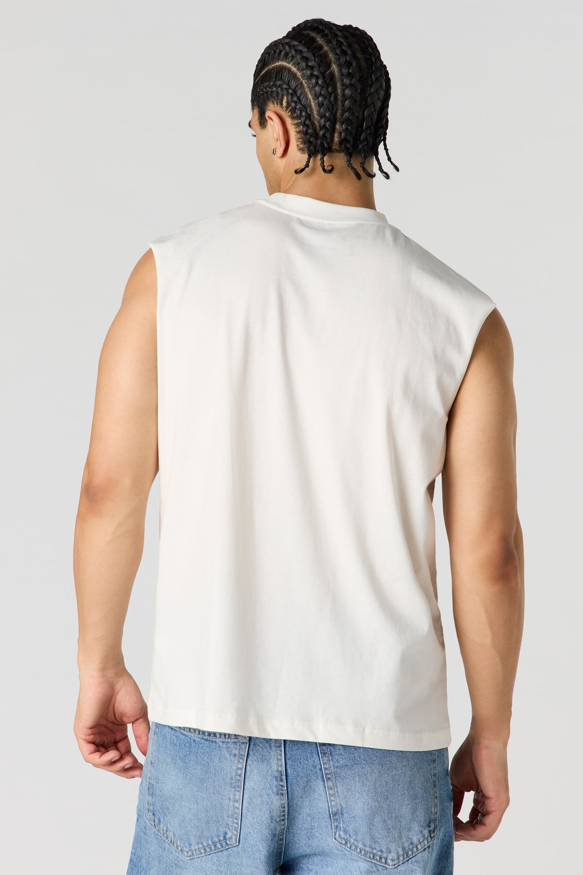Alt View 2. Paradise Graphic Muscle Tank - Off White