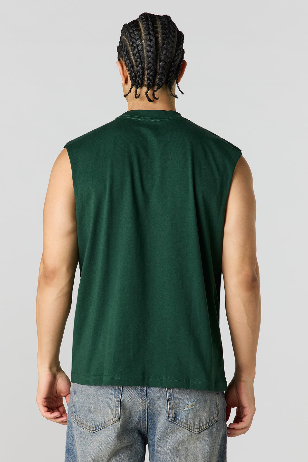 Alt View 2. Graphic Muscle Tank - Green