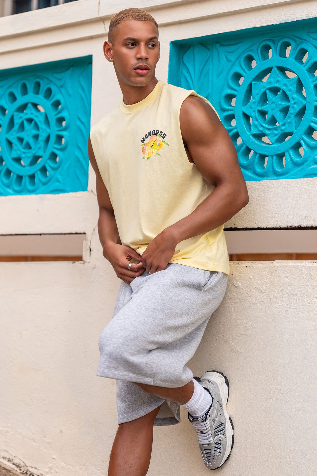 Alt View 2. Mango Graphic Muscle Tank - Pale Yellow