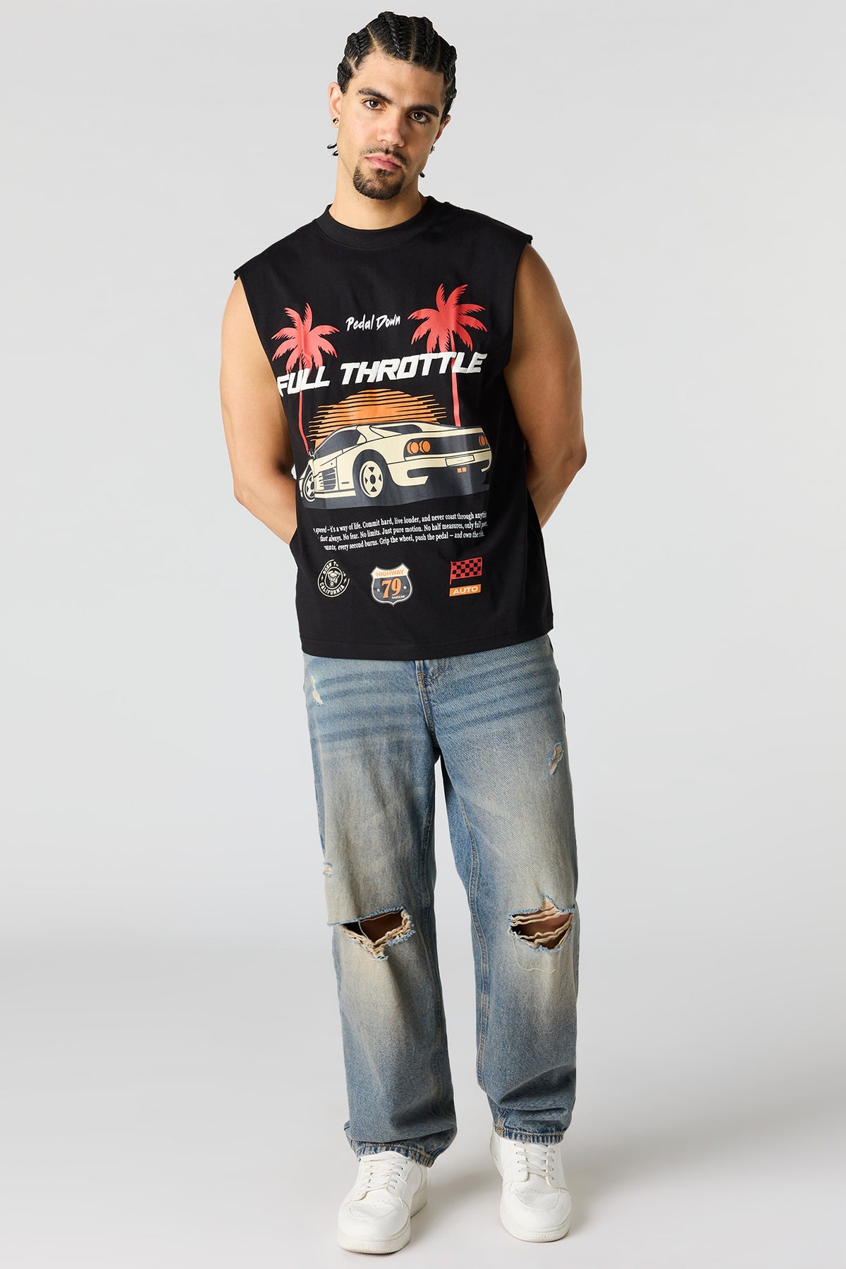 Alt View 3. Full Throttle Graphic Muscle Tank - Black