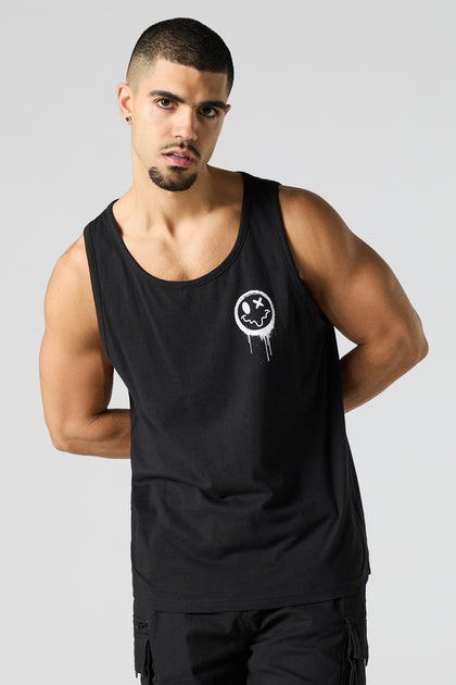 Dripping Smiley Graphic Tank