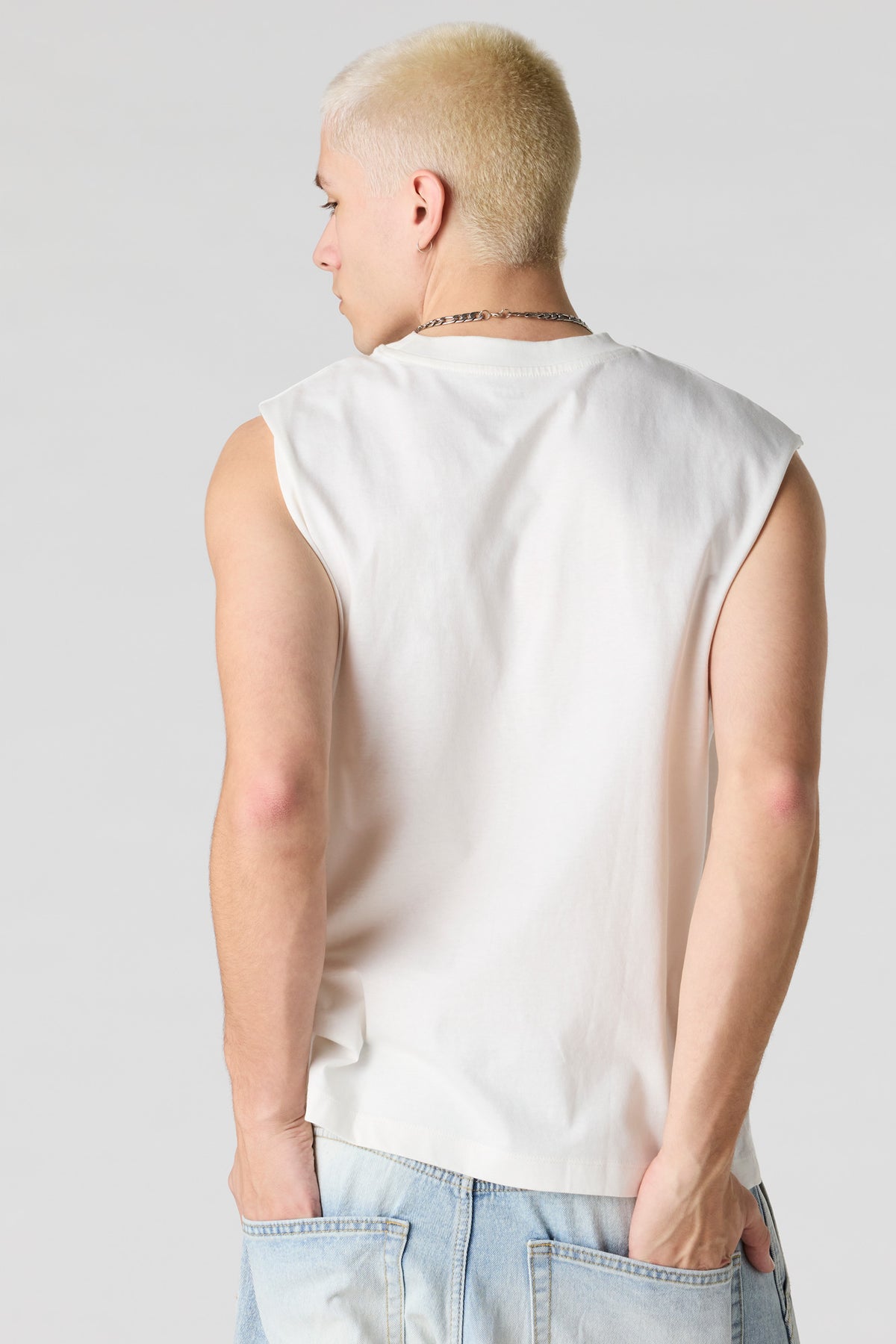 Alt View 2. Bear Graphic Muscle Tank - Off White