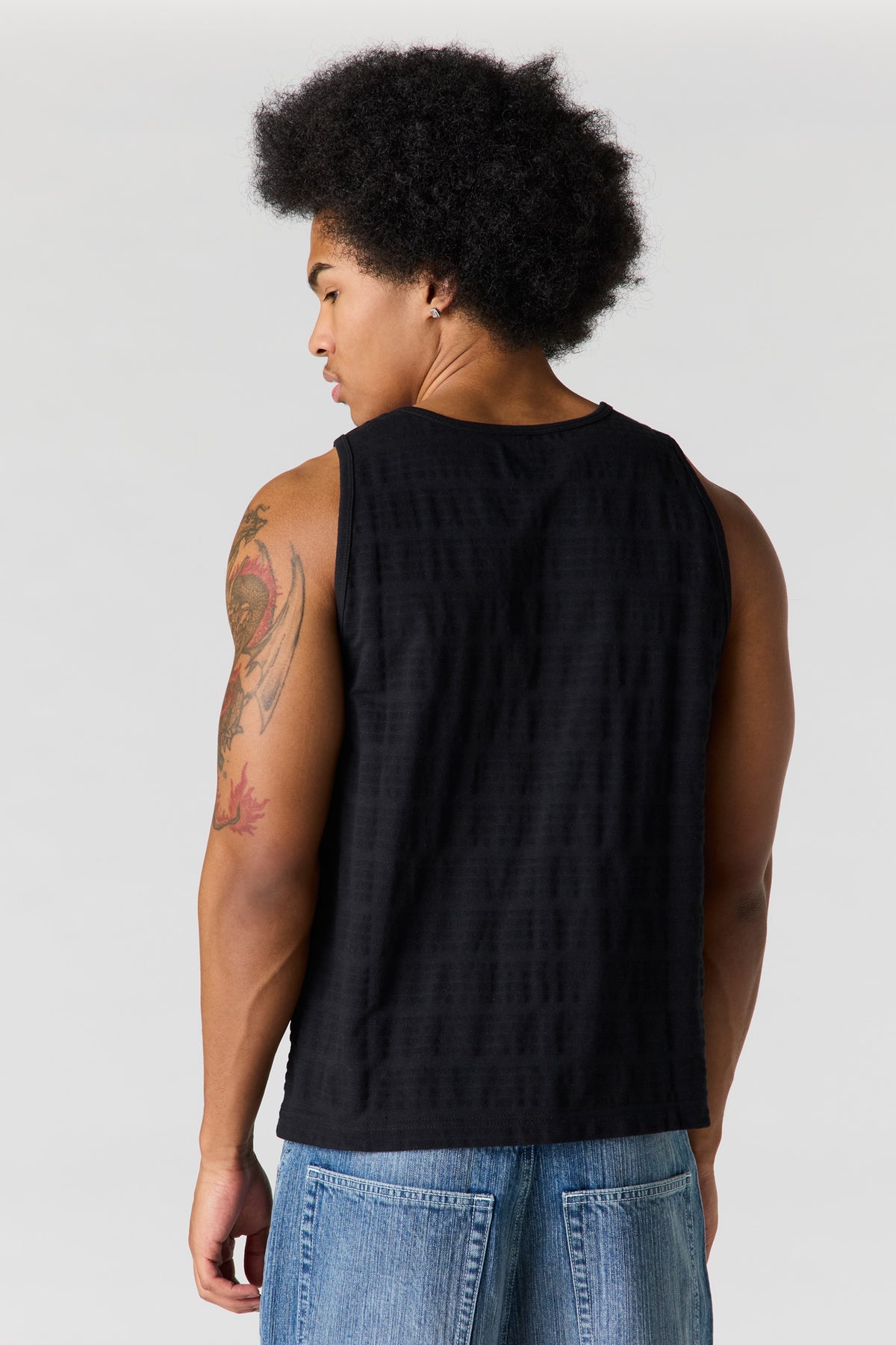 Alt View 2. Textured Tank - Black