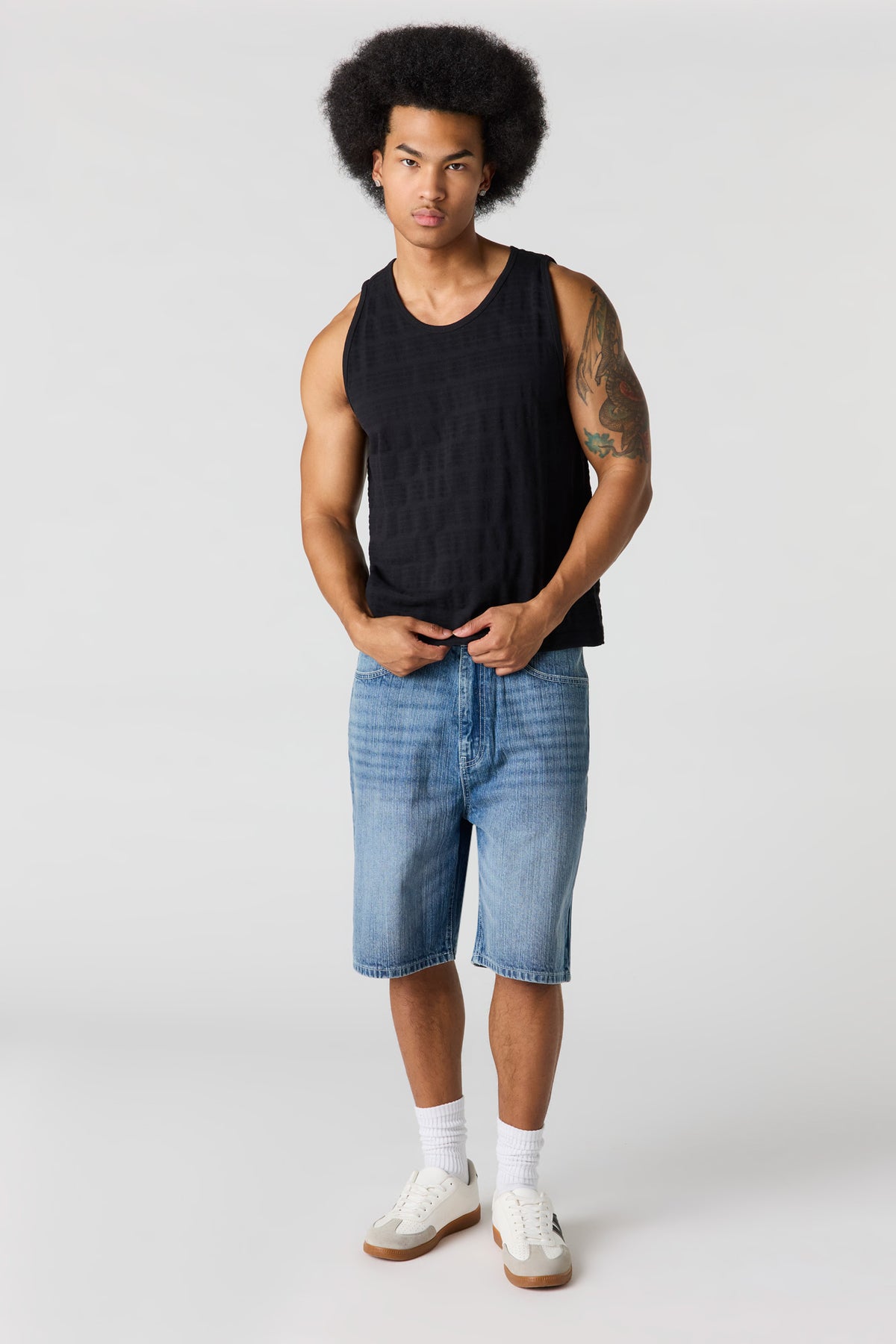 Alt View 3. Textured Tank - Black