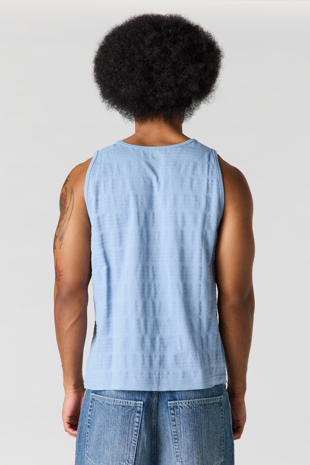 Alt View 2. Textured Tank - Light Blue
