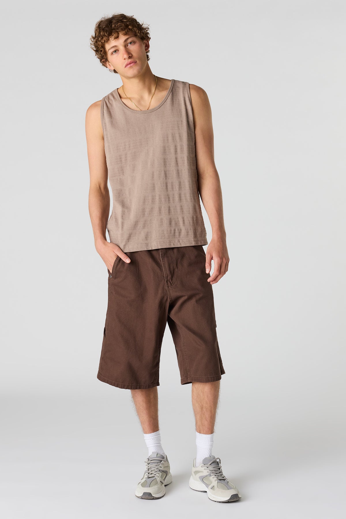 Alt View 3. Textured Tank - Taupe