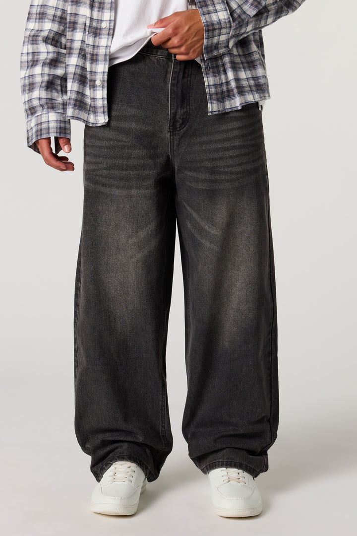 Jean de planchiste délavé noir