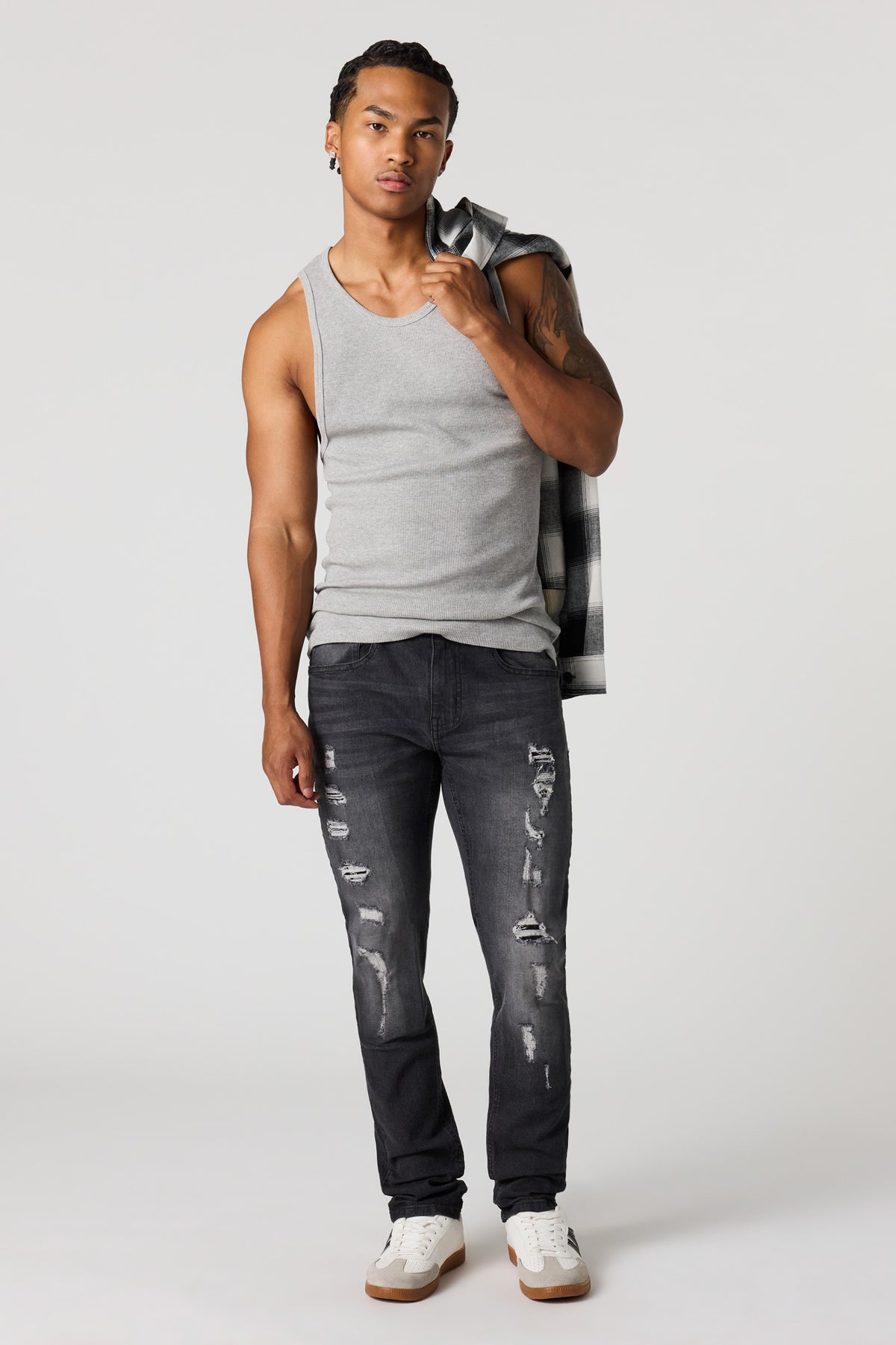Alt View 3. Ripped Skinny Black Jean - Pure Black