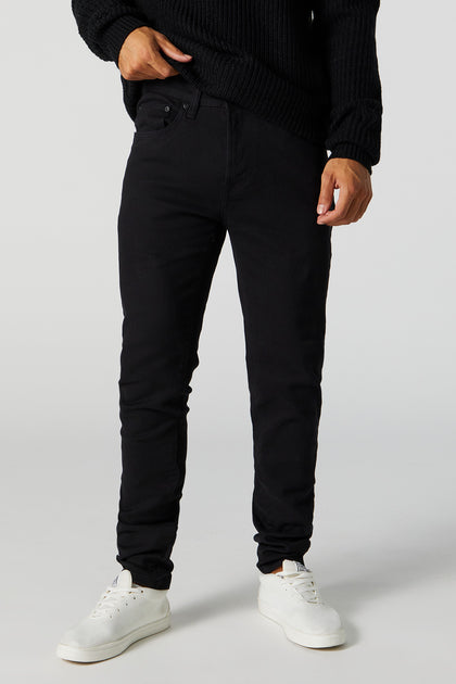 Washed out Slim Fit Denim Jeans for Men - Black