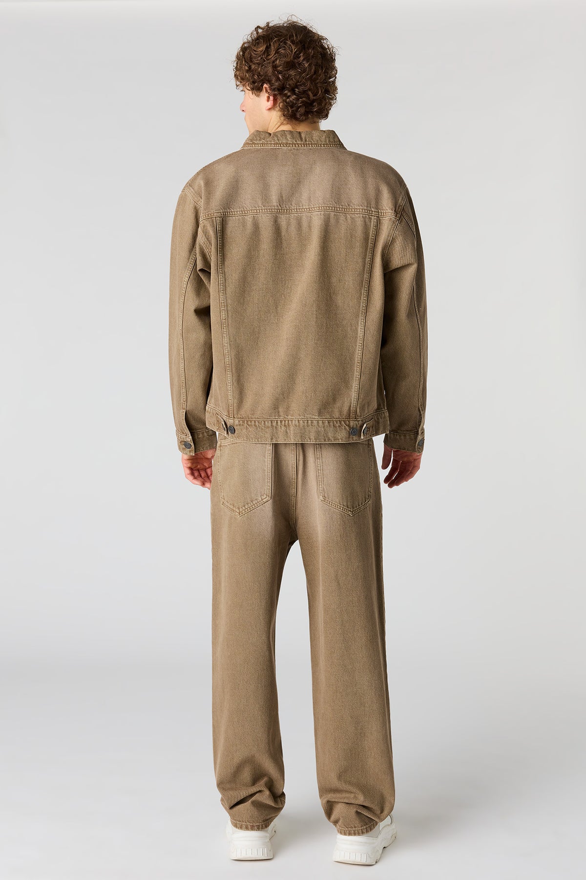 Alt View 2. Baggy Light Brown Jean - Tan