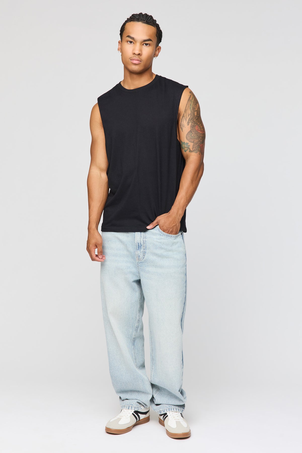 Alt View 2. Baggy Washed Light Jean - Light Denim Blue