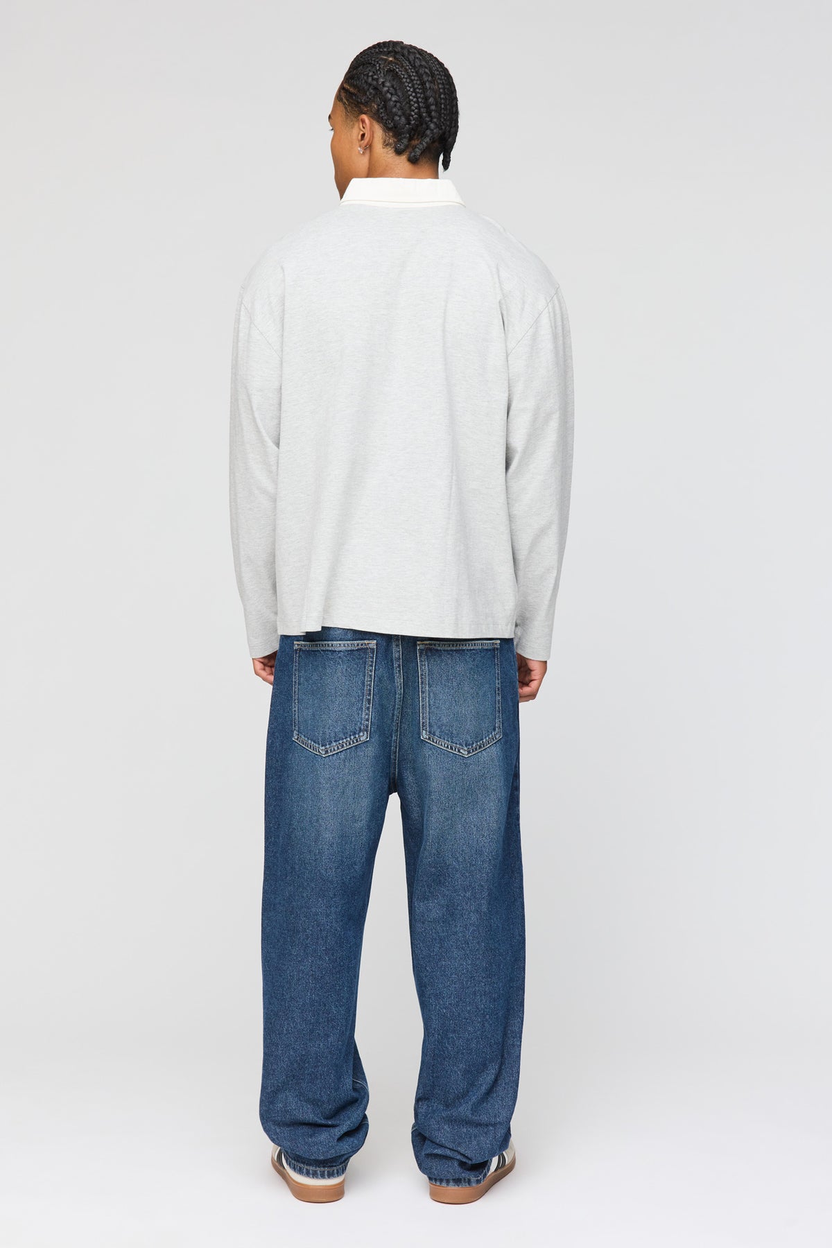 Alt View 3. Baggy Washed Dark Jean - Denim Blue