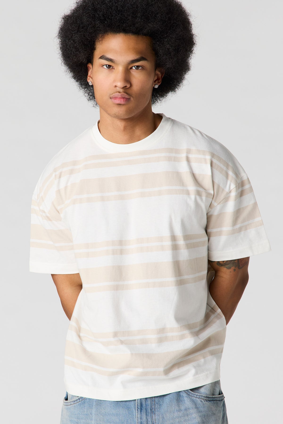 Striped Relaxed T-Shirt - Natural