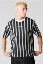 T-shirt rayé avec motif brodé Malibu