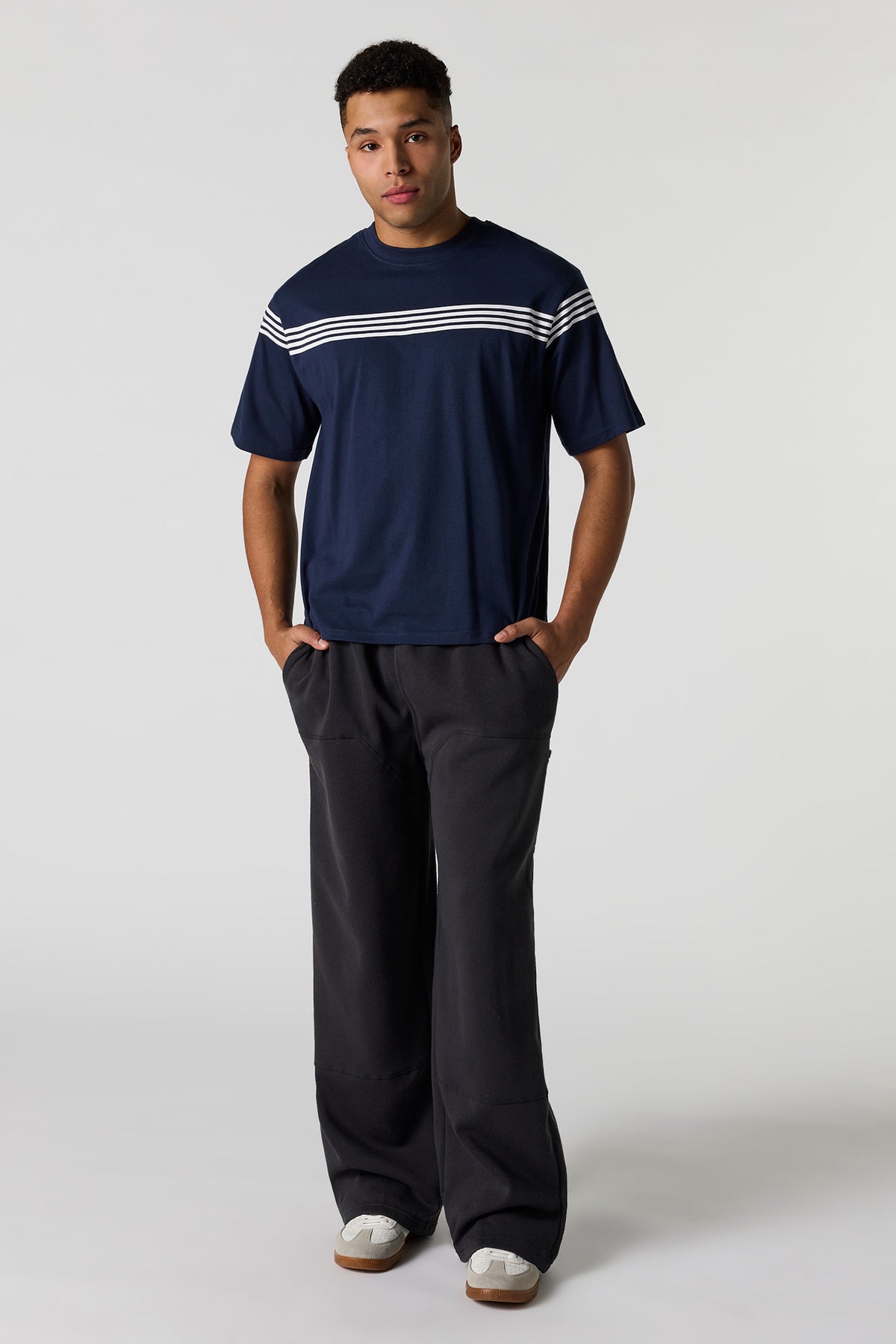 Alt View 4. Striped T-Shirt - Navy