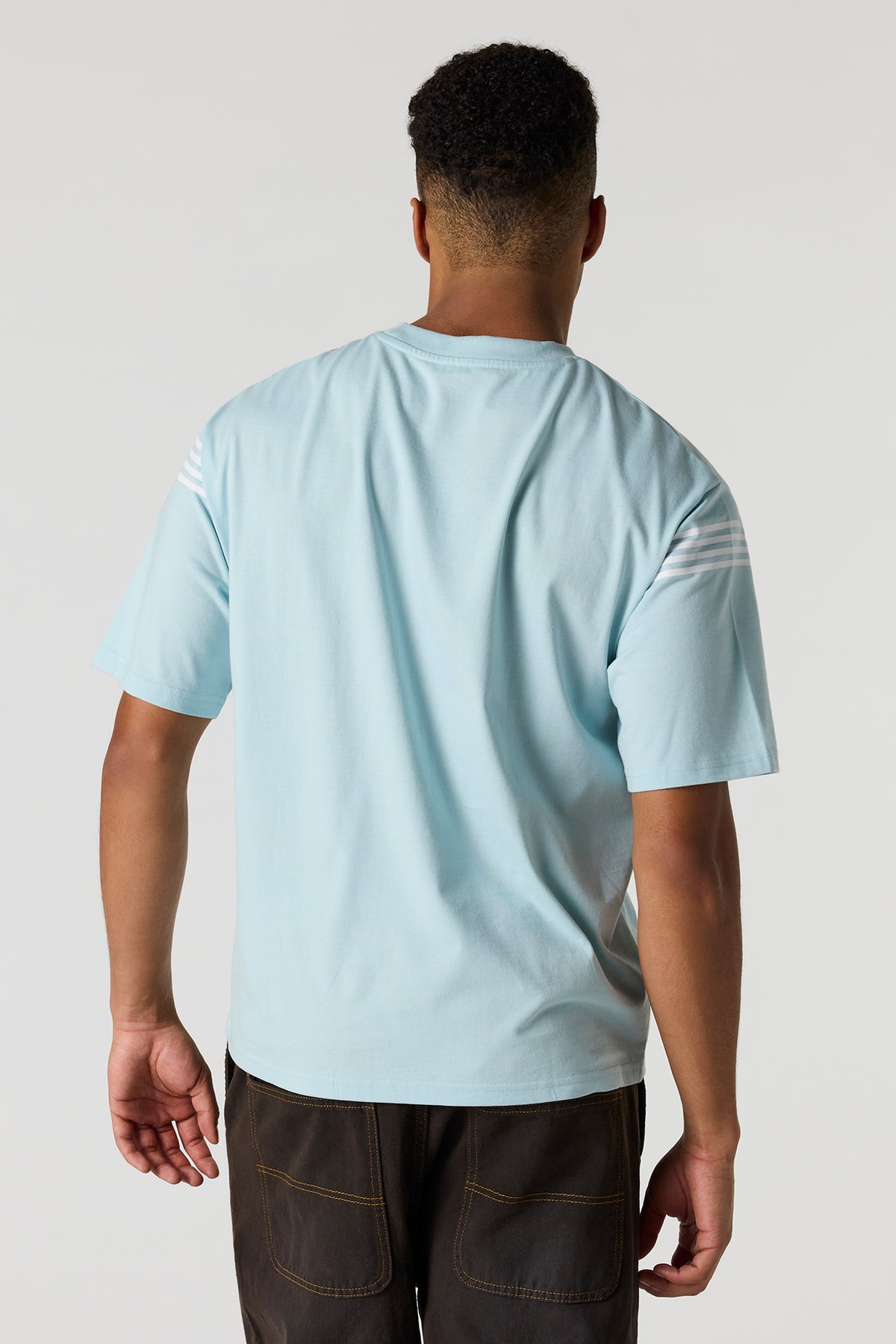 Alt View 2. Striped T-Shirt - Light Blue