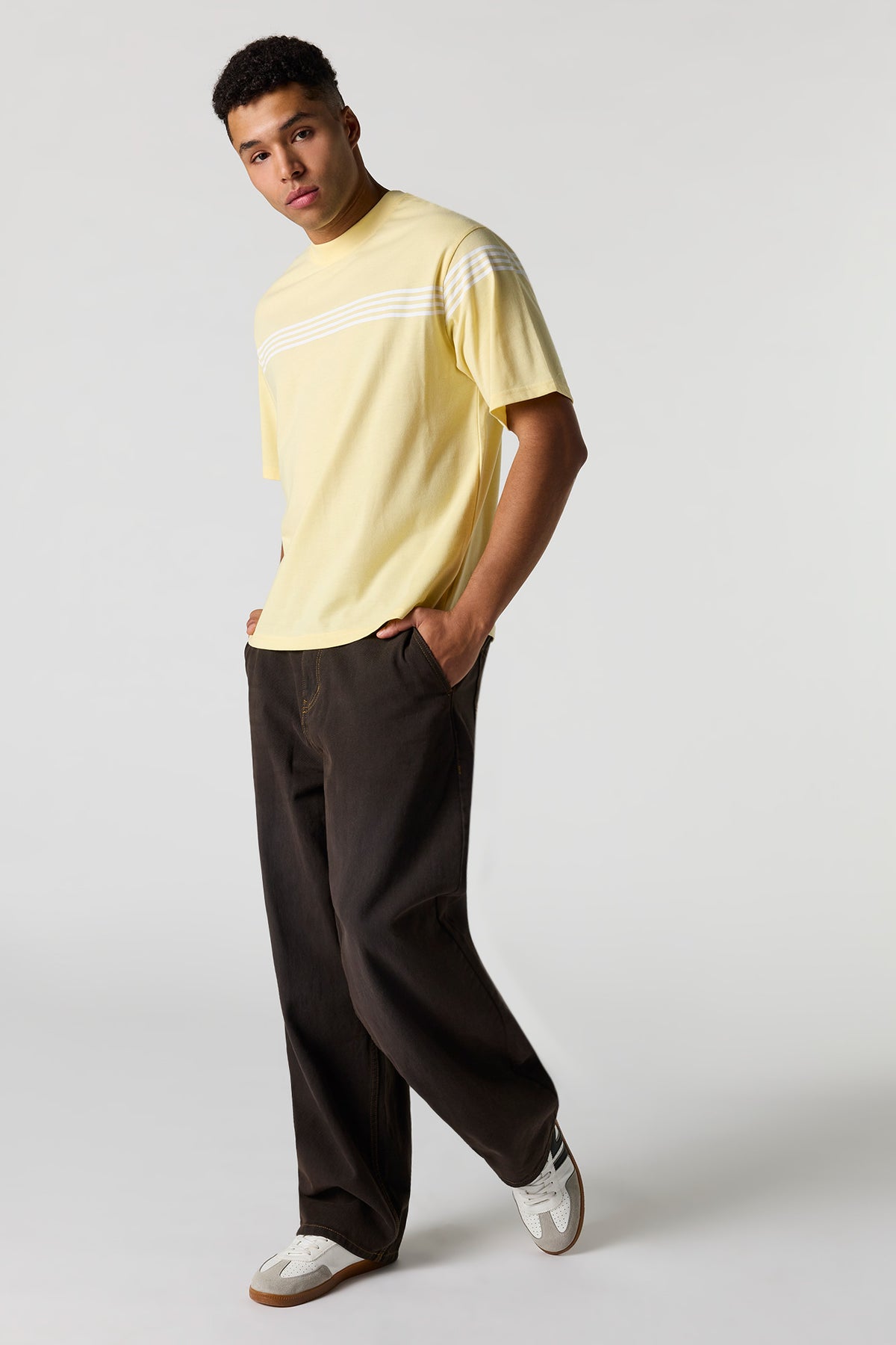 Alt View 3. Striped T-Shirt - Yellow