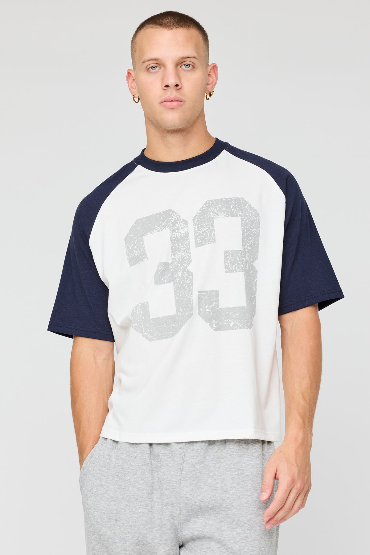 Graphic Raglan T-Shirt - Navy