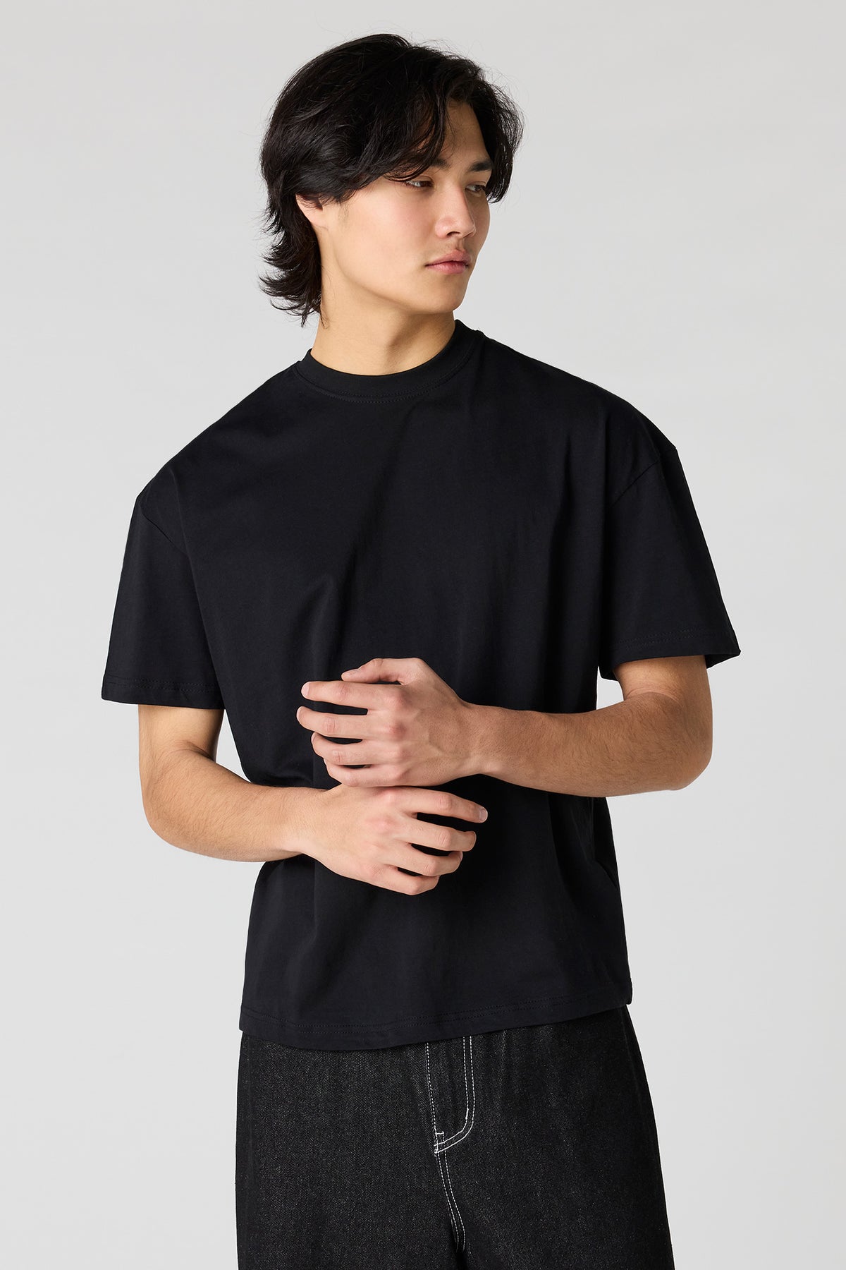 Alt View 4. Relaxed Crewneck T-Shirt - Blue
