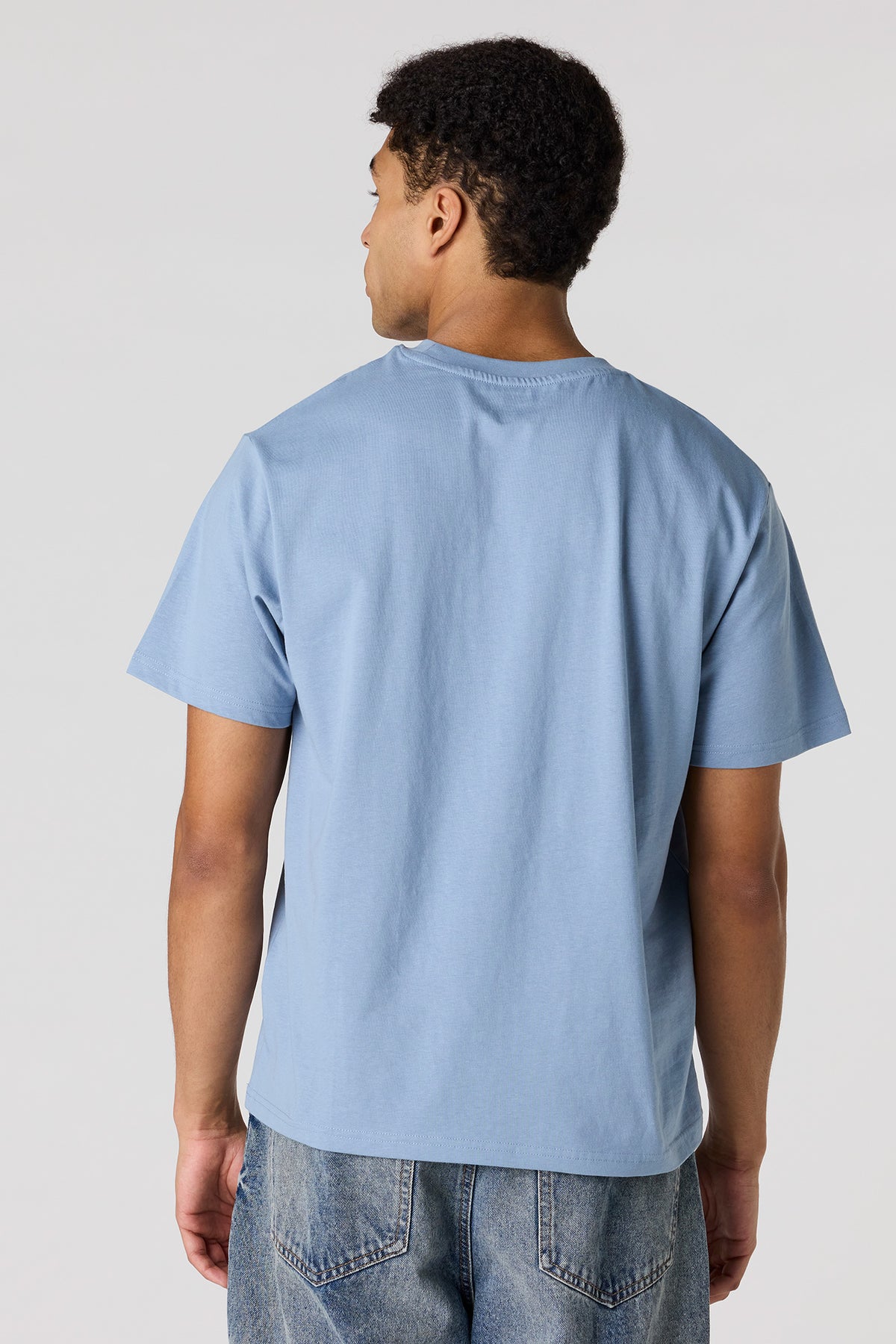 Alt View 2. Solid Crewneck T-Shirt - Blue