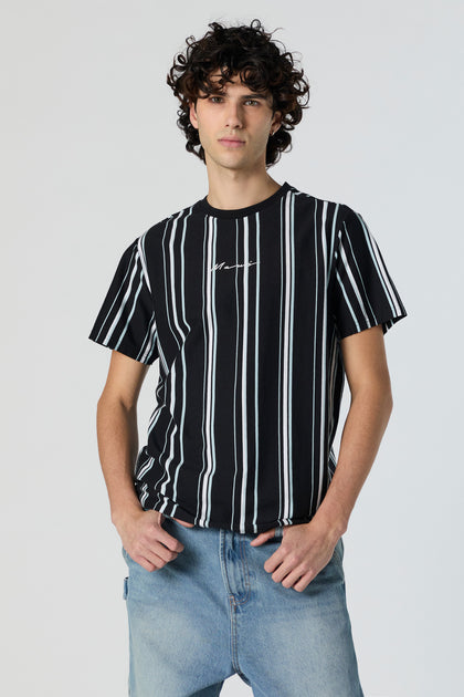 T-shirt rayé avec motif brodé Maui
