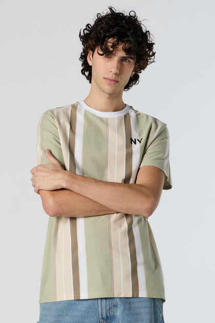 NY Embroidered Striped T-Shirt