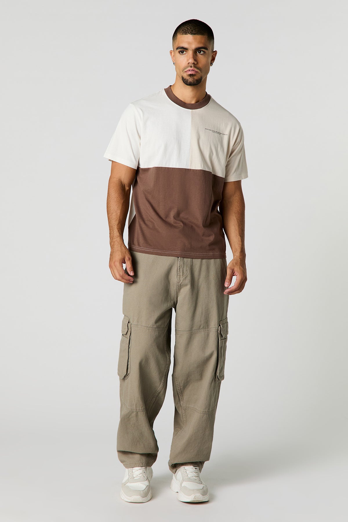 Alt View 3. Colourblock T-Shirt - Natural